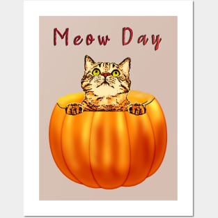 Cat Day Meow Day Posters and Art